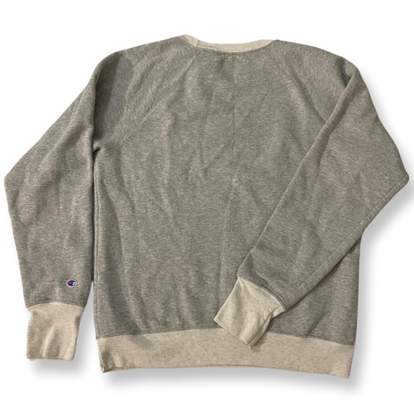 Champion Authentic Athletic Wear Adult Gray White Blue Red Logo Sweater Size M - Picture 2 of 3